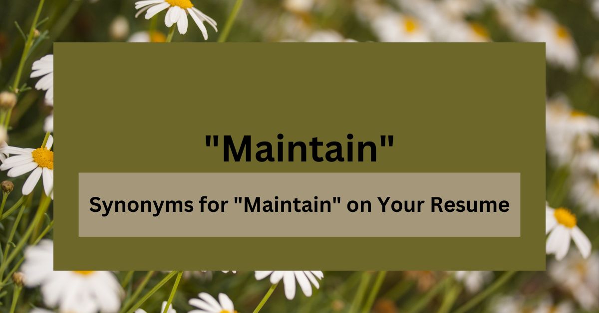 17 Synonyms for "Maintain" on Your Resume