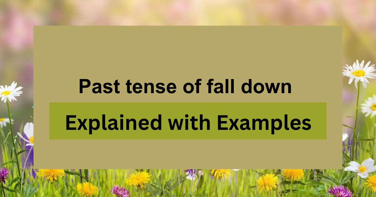 What’s the past tense of fall down? Explained with Examples