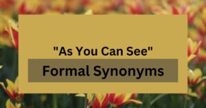 24 Formal Synonyms for "As You Can See"